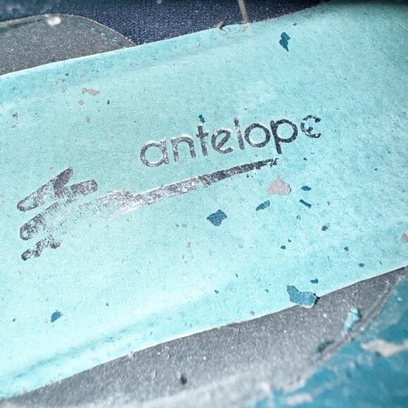 Antelope Women 39/8.5 Teal Blue Heeled Leather Boot Bootie Zip Up - Picture 10 of 10